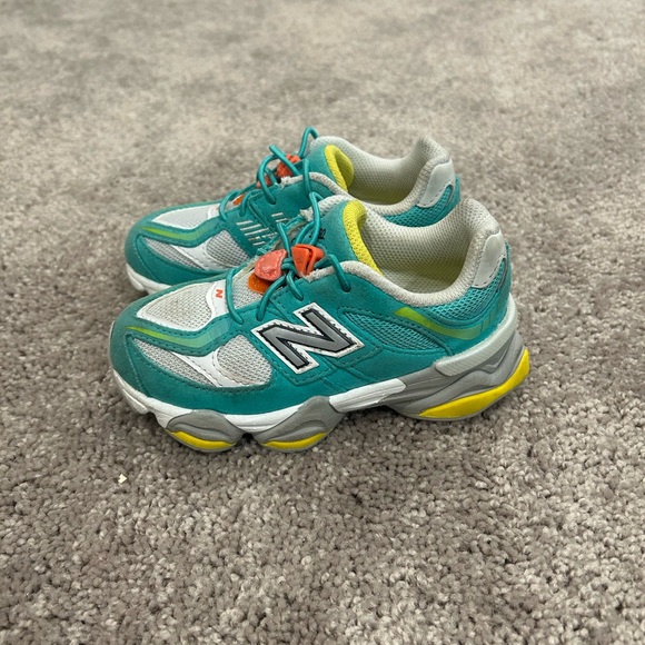 New Balance Kids' Turquoise and Lime Sneakers - Picture 3 of 5